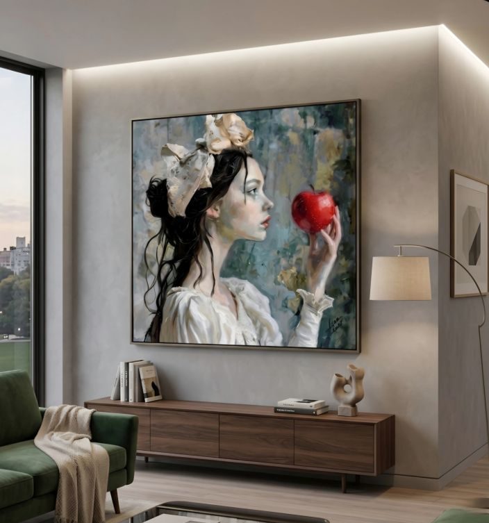 ArteDiAlina.com painting: Snow White and the poison Apple